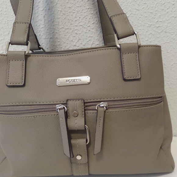 Rosetti Faux Leather Double Handle Zip Snap Shoulder Bag - Picture 3 of 12